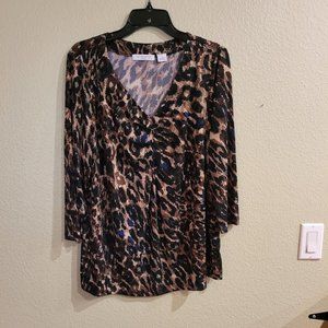 Leopard Print Pull-over Shirt